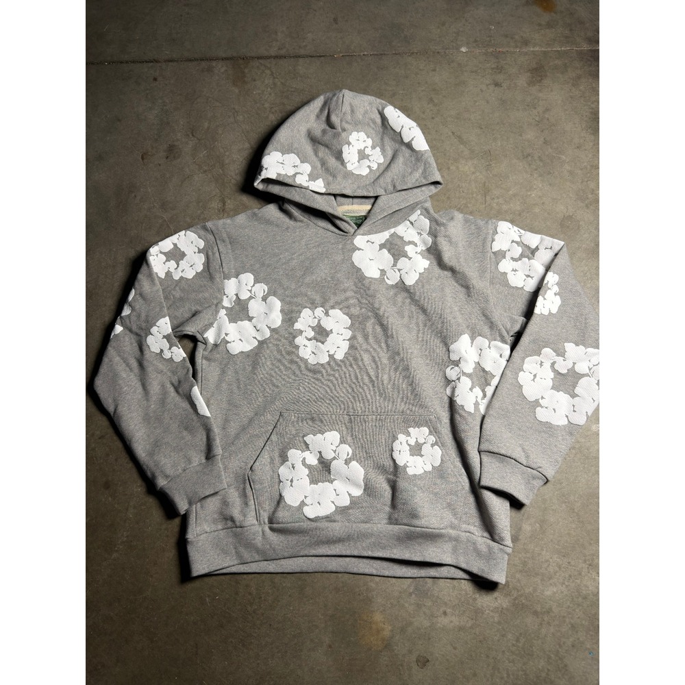 Denim Tears Cotton Wreath Hoodie Grey Mens Size M